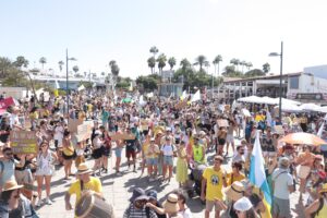 Aktuell Teneriffa Süd Arona Demonstration Gegen Massentourismus