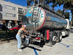 Teneriffa Nord Santa Úrsula Wasser Tankwagen Im Einsatz